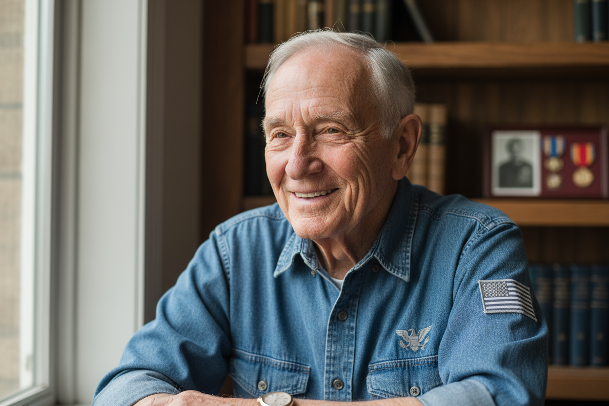 picture of a 65 year old veteran smiling